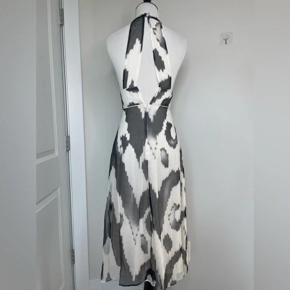Tommy Hilfiger Special Edition 100% Silk Ikat Print Keyhole Back Midi Dress - Picture 11 of 17